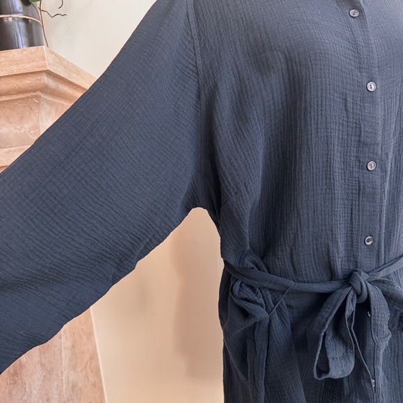 Andie Swim The Corvo Black Button Up Collared Long Sleeve Womens Size XXL Belted - Picture 8 of 16